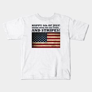 4th of july patriotic American flag Kids T-Shirt